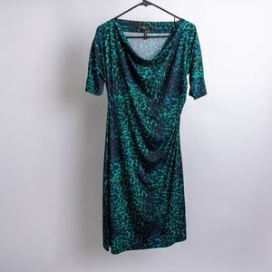 BCBG MaxAzria City Cowlneck animal print dres